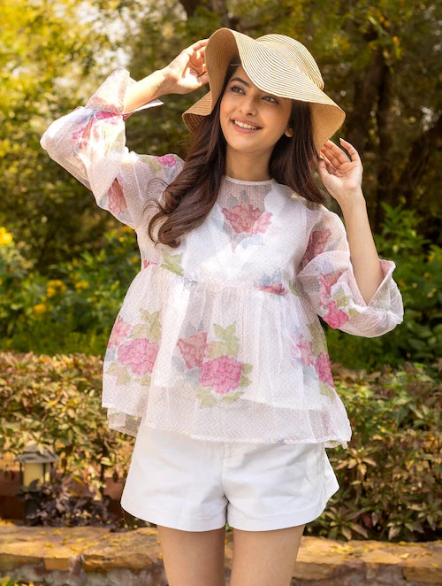 Pure Cotton Shirt Style Top