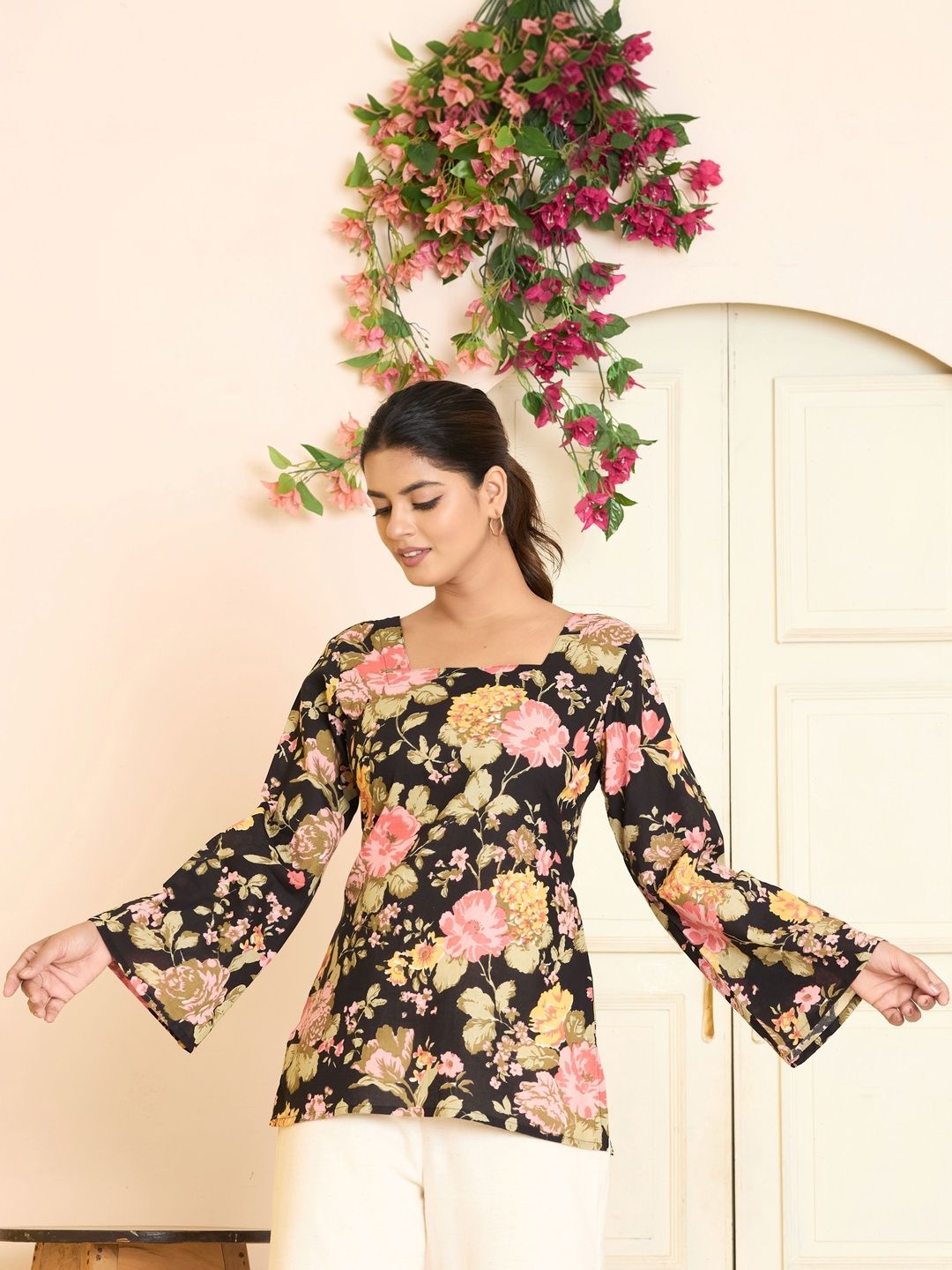Printed Square Neck Pure Cotton