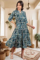 Printed Square Neck Pure Cotton