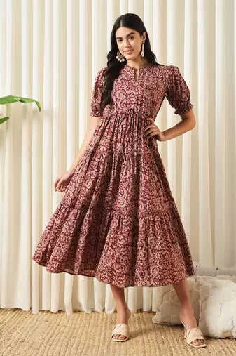 Printed Square Neck Pure Cotton