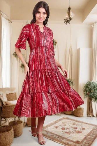 Printed Square Neck Pure Cotton