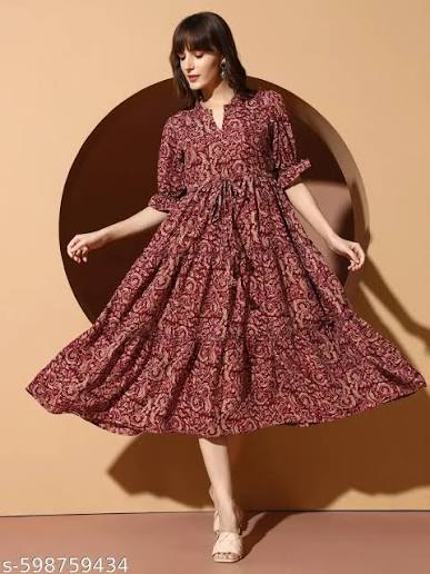 Printed Square Neck Pure Cotton